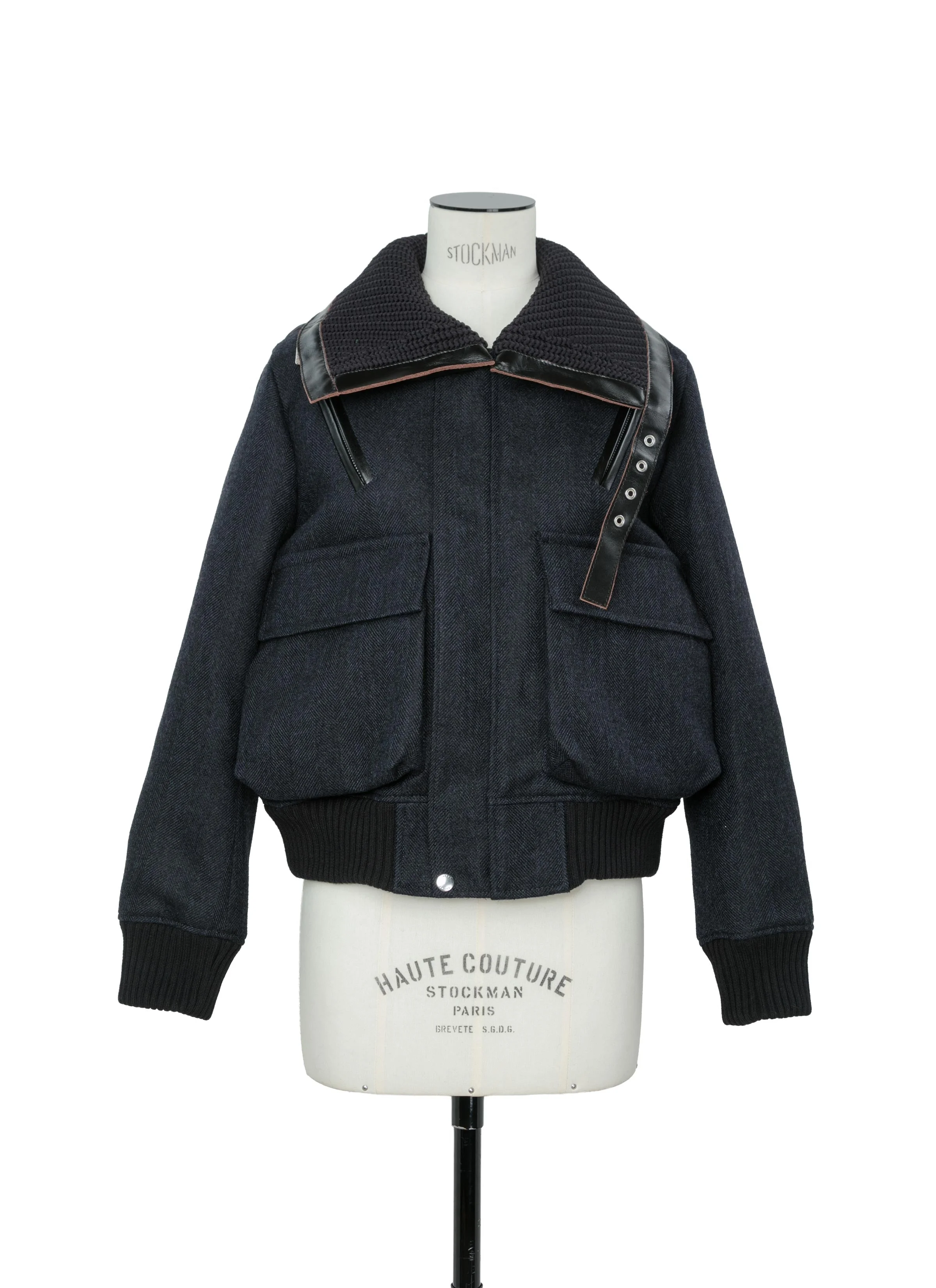 Double-Faced Herringbone Puffer Blouson - 1