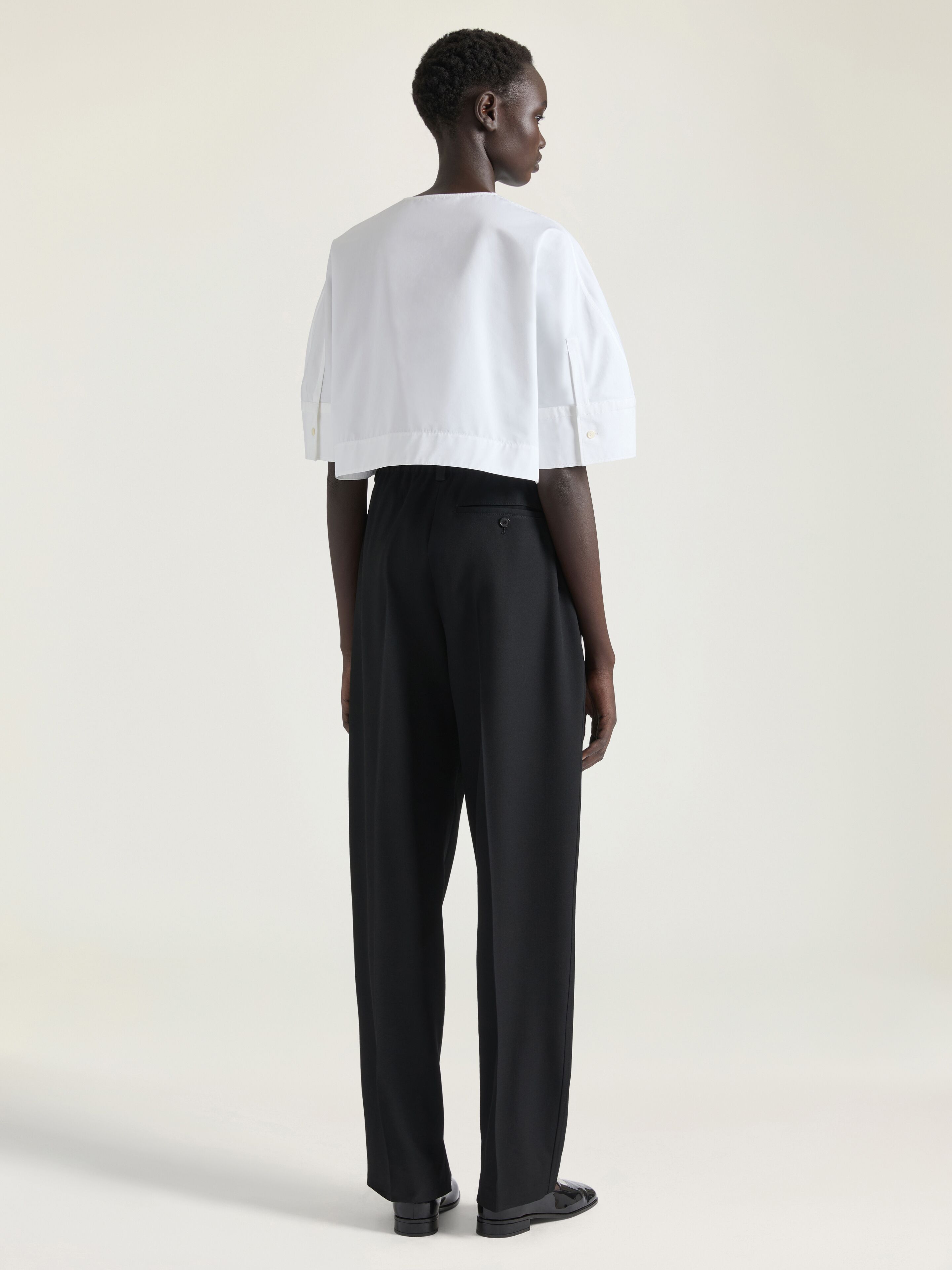 CROPPED SHIRT IN POPLIN WITH GIVENCHY PATCH - 3