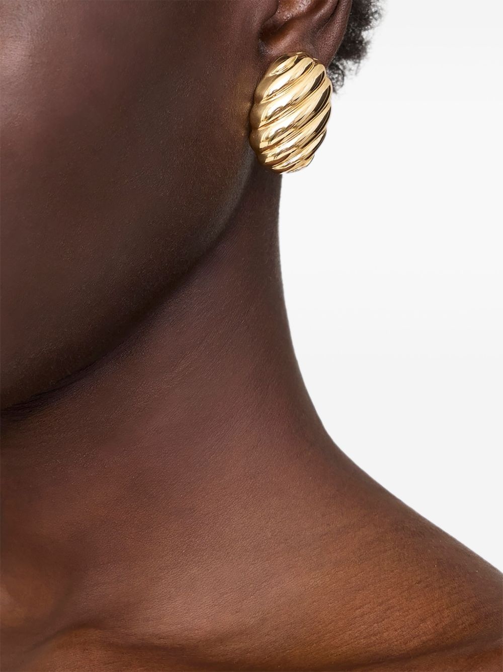 Ribbed Oval earrings - 2