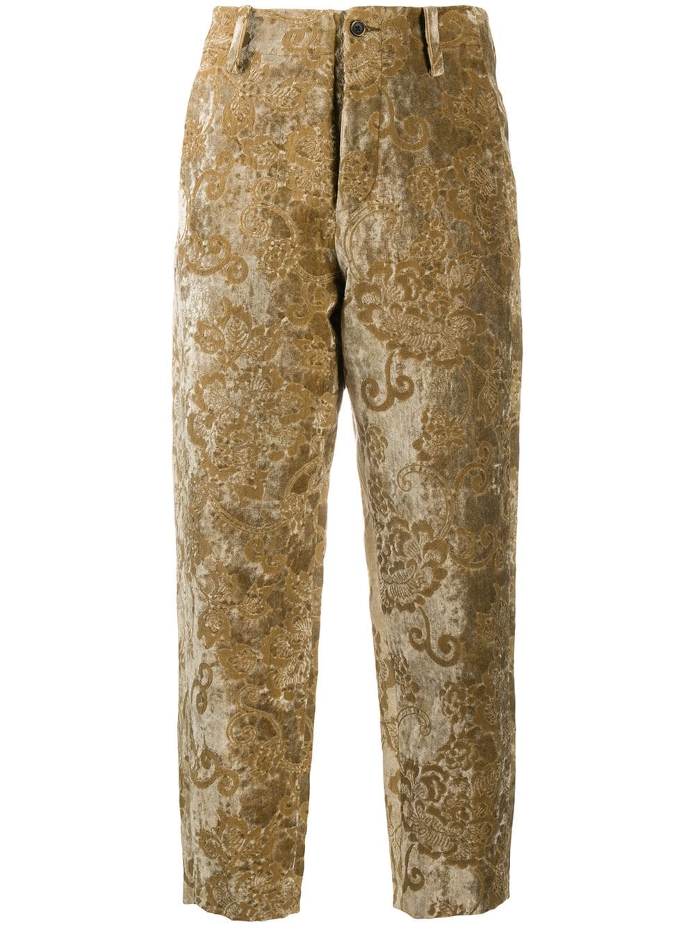 velvet jacquard trousers - 1