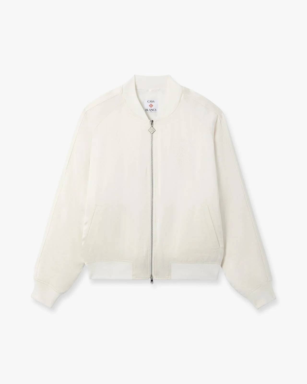 Off White Hotel Emblem Satin Bomber Jacket | Casablanca Paris - 1