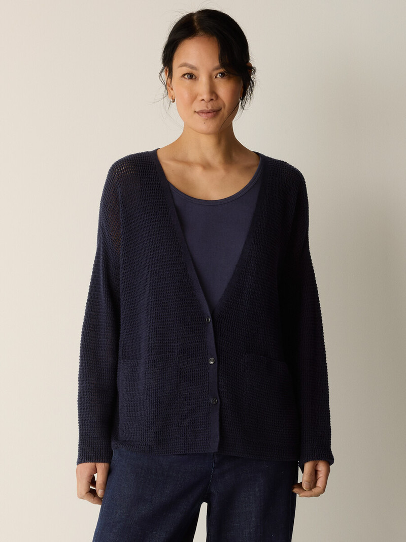 Peruvian Cotton Blend V-Neck Cardigan 3