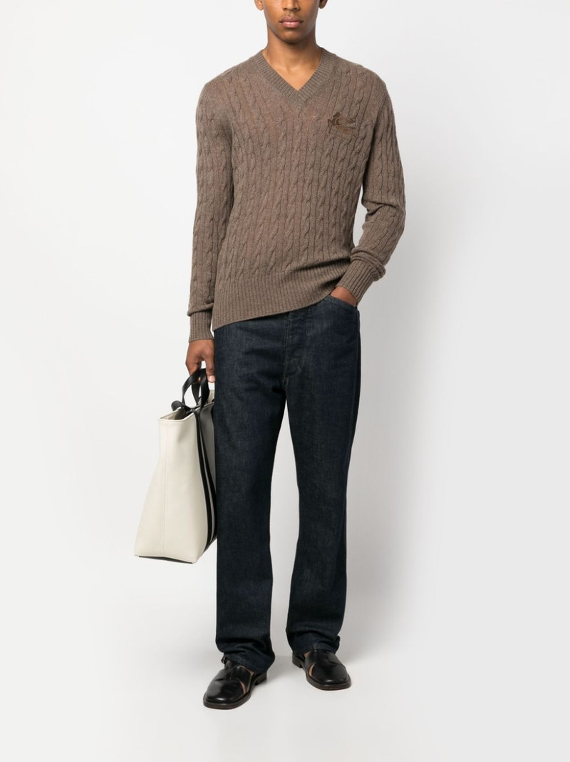 Etro logo-embroidered cashmere jumper outlook