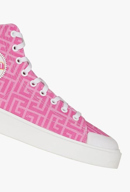 Balmain x Barbie - Pink canvas high-top B-Court sneakers - 6