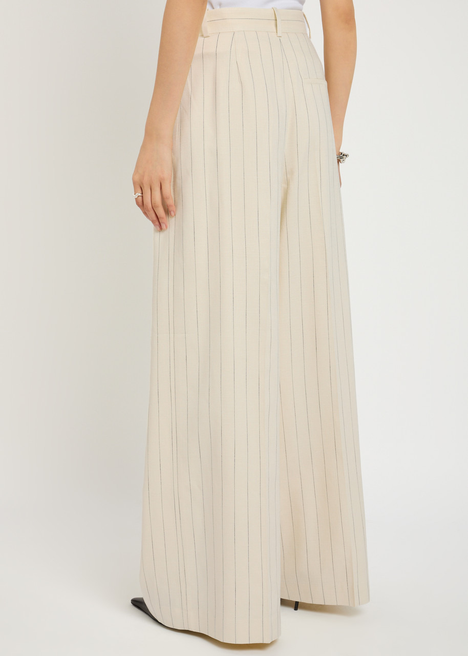 Anine Bing Lou Pinstriped Wide-leg Trousers - 3