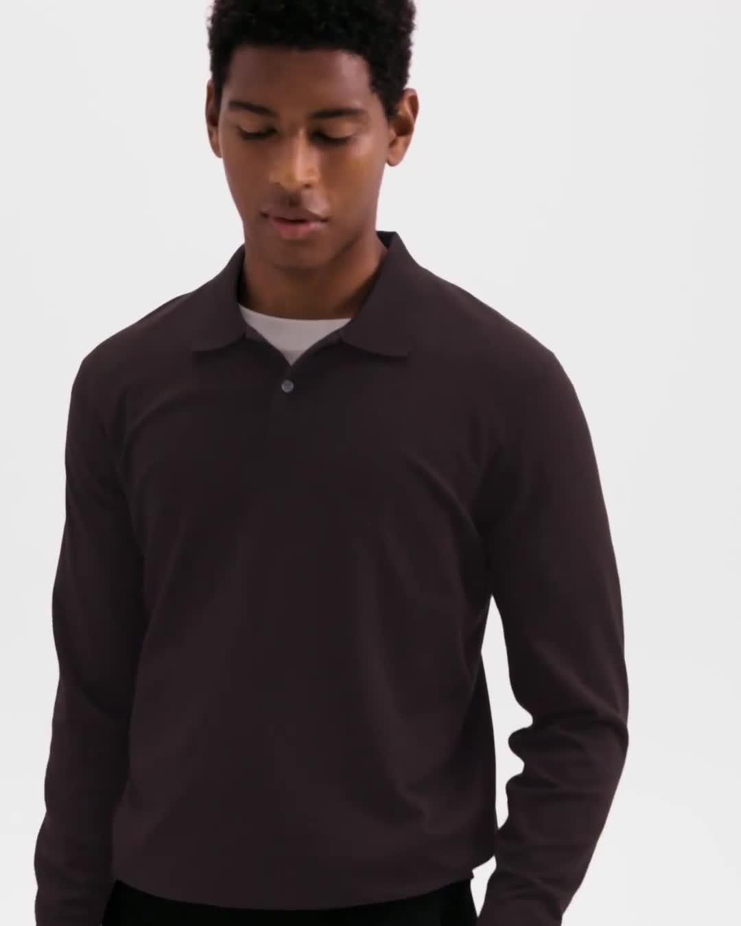 Goris Long-Sleeve Polo Shirt in Light Bilen - 7