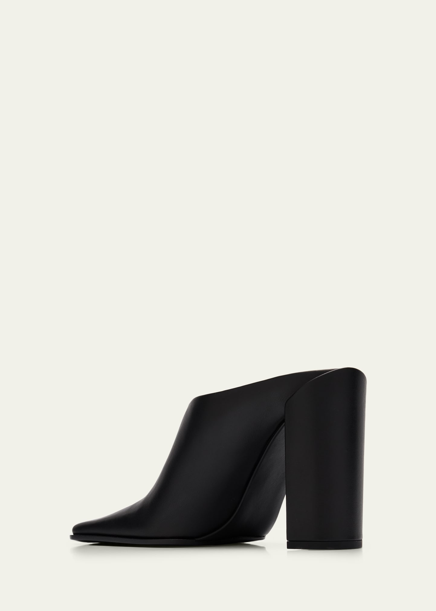 Leather Square-Toe Mules - 2