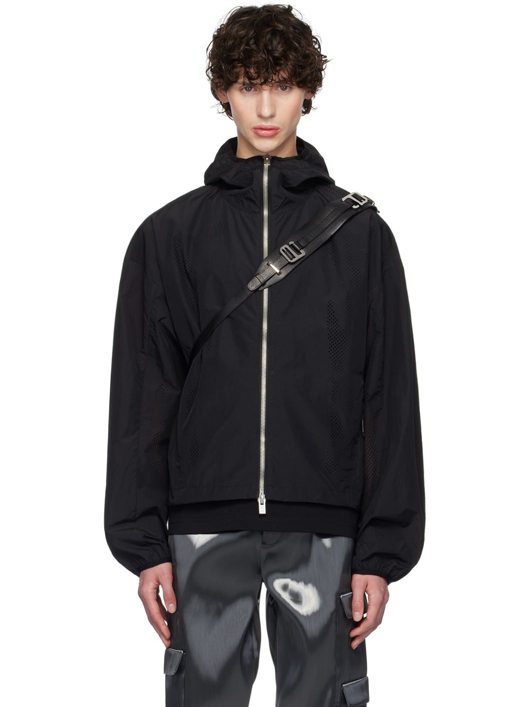 Black Windbreaker Jacket - 1