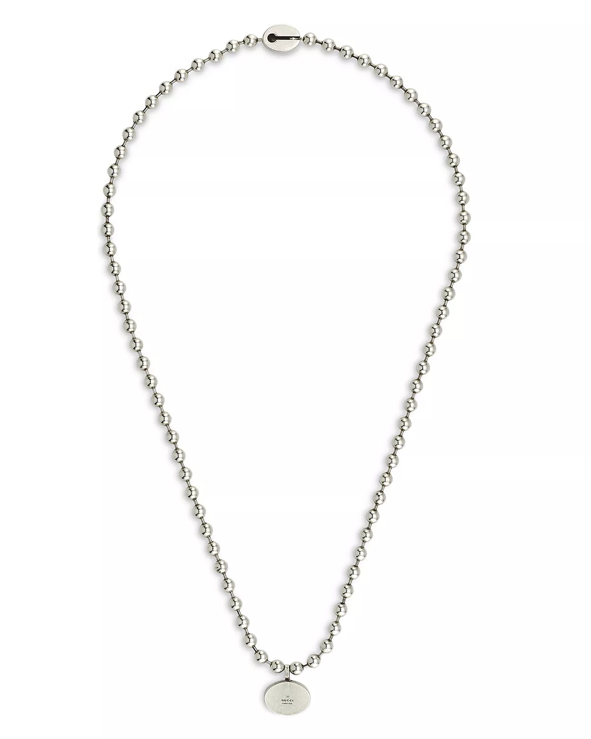 Sterling Silver Boule Blue Enamel Logo Beaded Pendant Necklace, 21.6" - 3