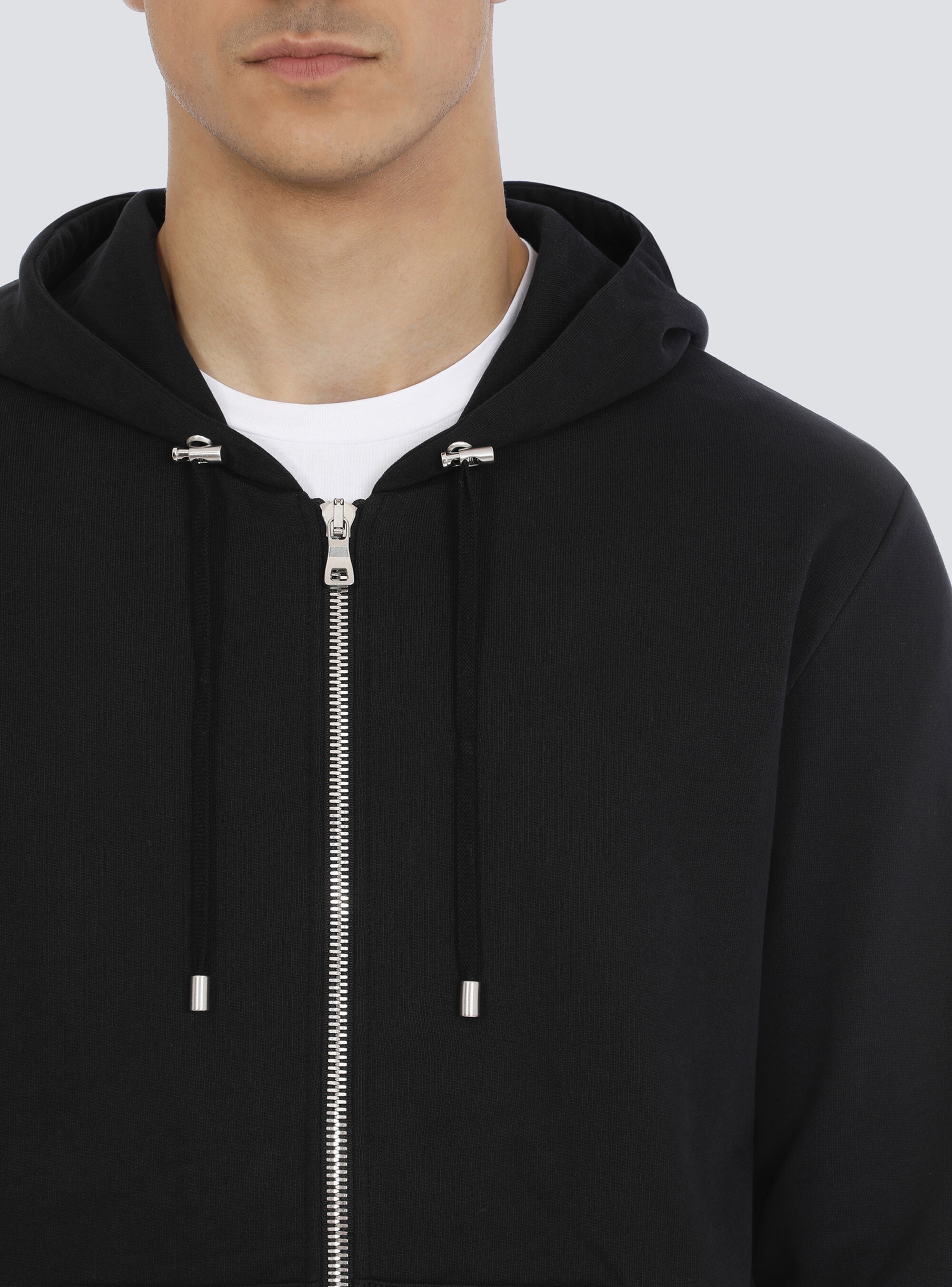 Eco-designed cotton sweatshirt with Balmain logo print - 8