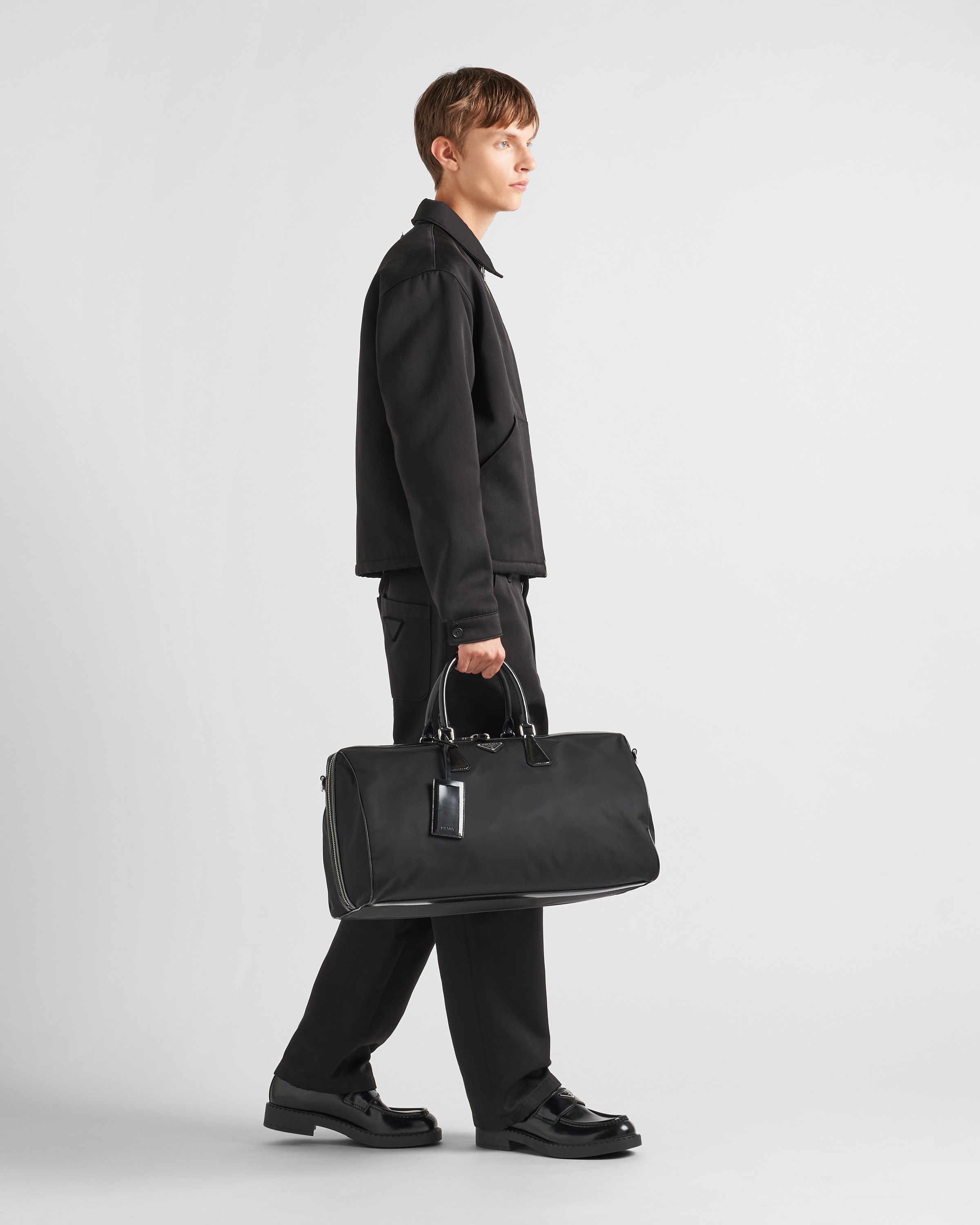 Re-Nylon and brushed leather duffel bag - 2