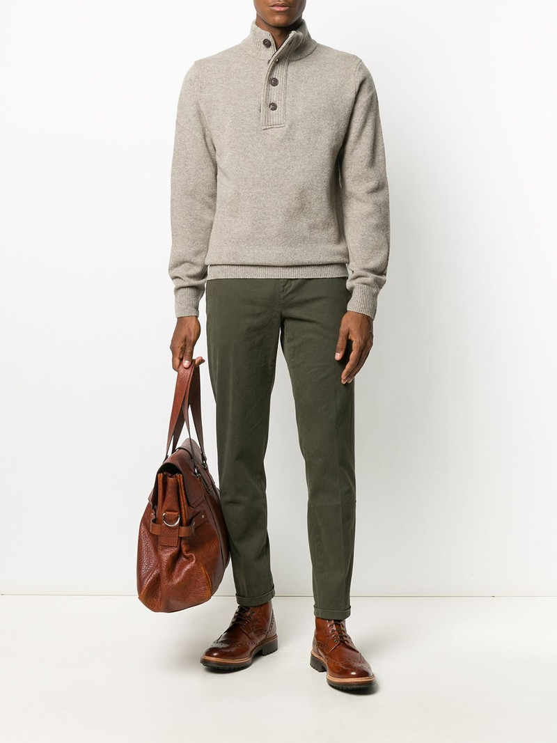 Barbour stand-up collar buttoned jumper outlook