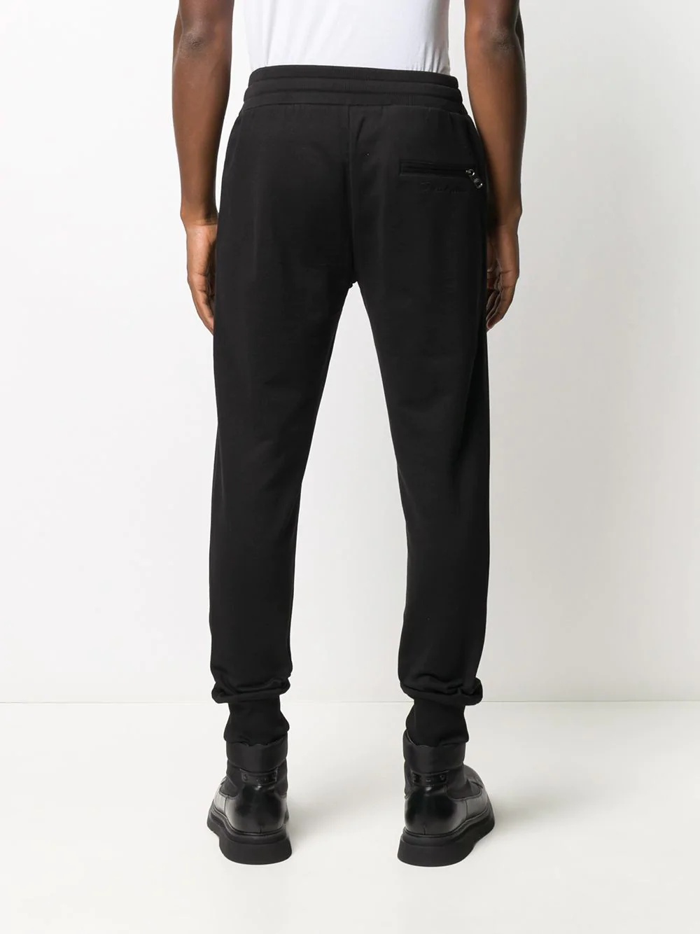 logo-embroidered cotton track pants - 4