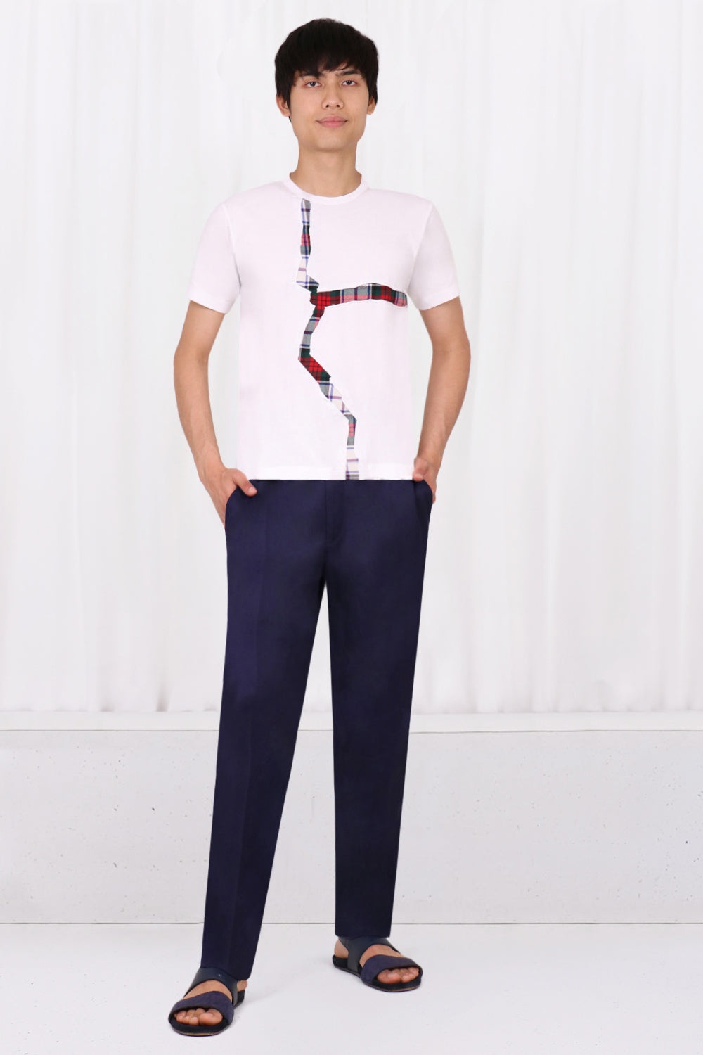 T-SHIRT WITH UNDERLAY JAGGER CROSS | WHITE - 2