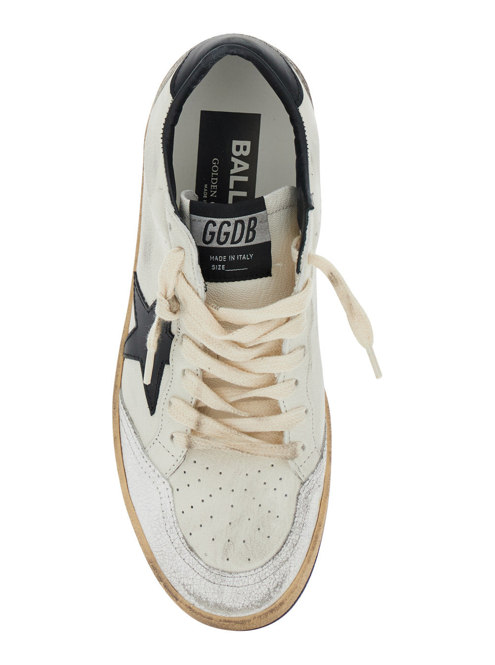 Golden Goose Women Ballstar' Black And White Low Top Sneakers With Star Patch On The Side And Contra - 4