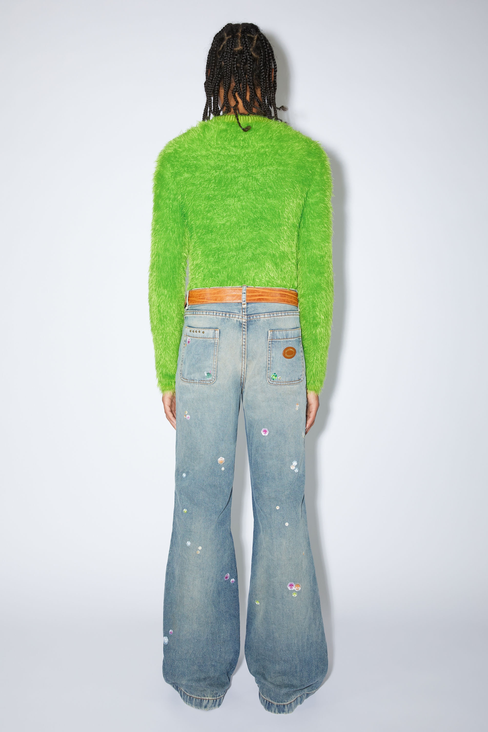 Printed denim trousers - Mid blue - 3