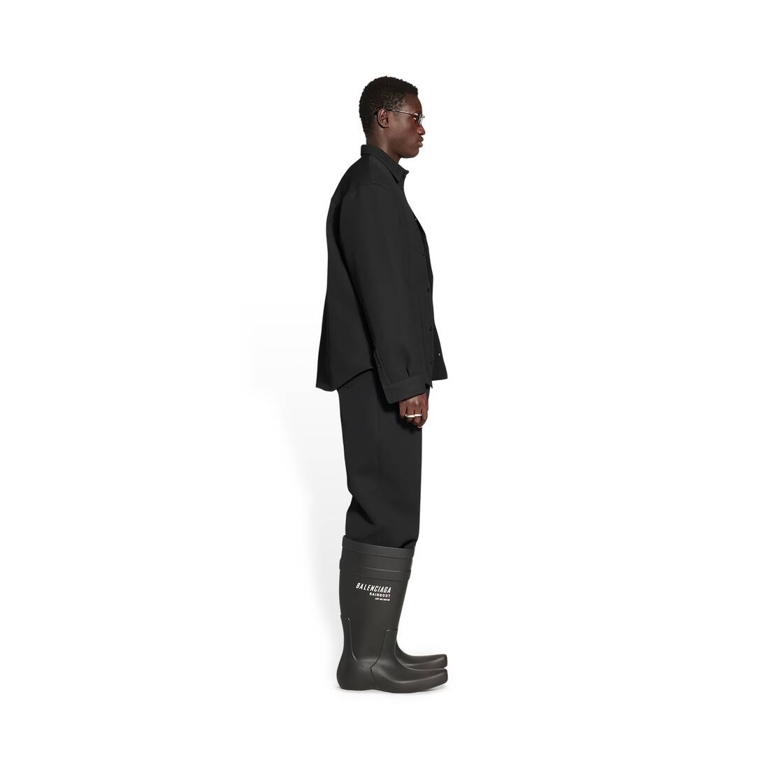 Men's Shirt Jacket in Black - 3