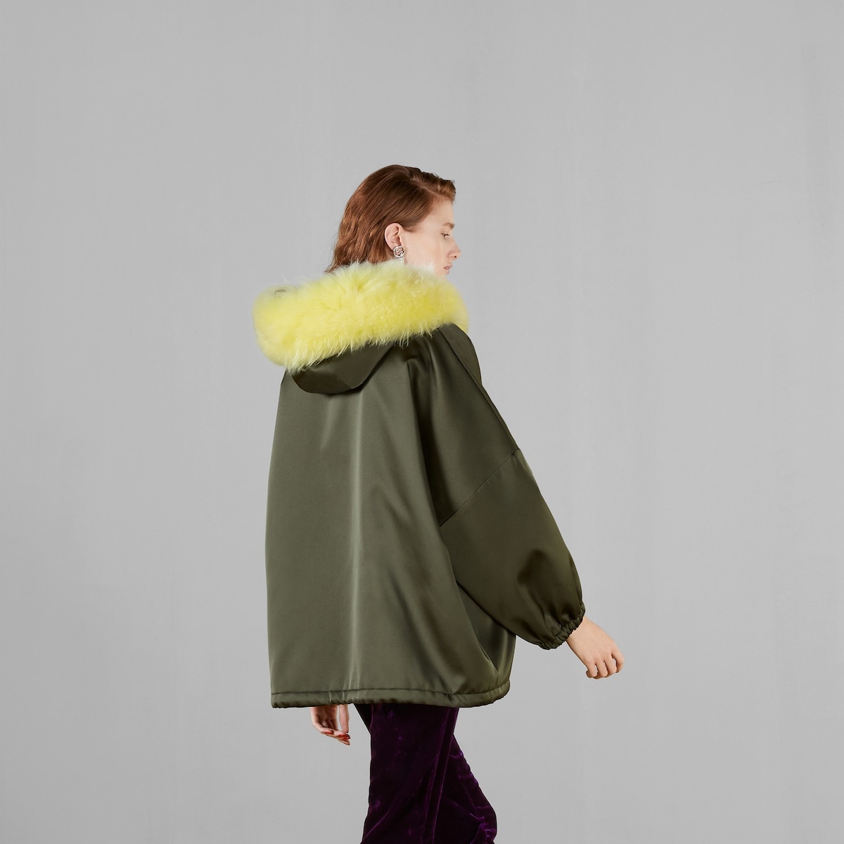 Zip jacket with shearling trim - 6