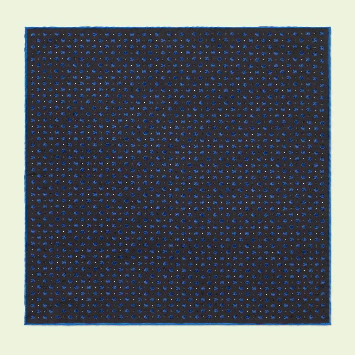 Double G and polka dot silk pocket square - 1