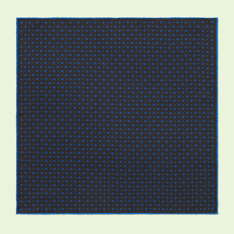 Double G and polka dot silk pocket square 1