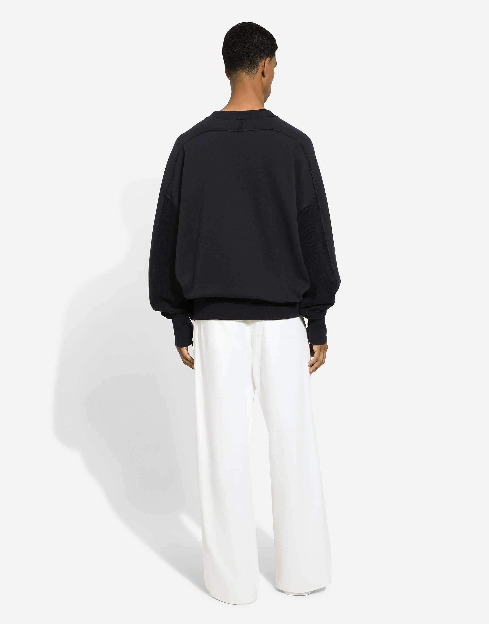 Round-neck sweatshirt with Dolce&Gabbana logo tag - 3
