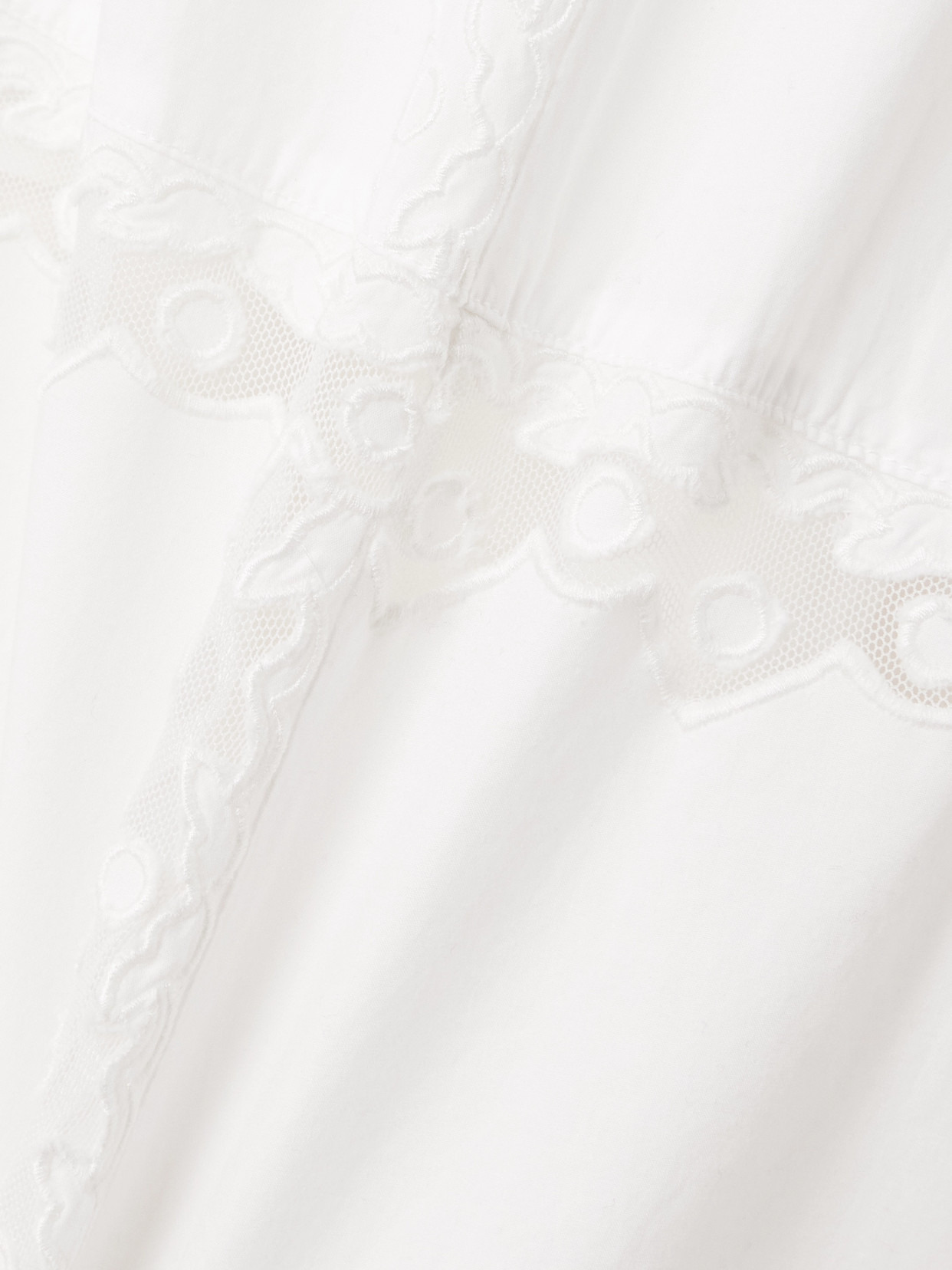 Anela Embroidered Tulle-trimmed Cotton-poplin Midi Dress - 4