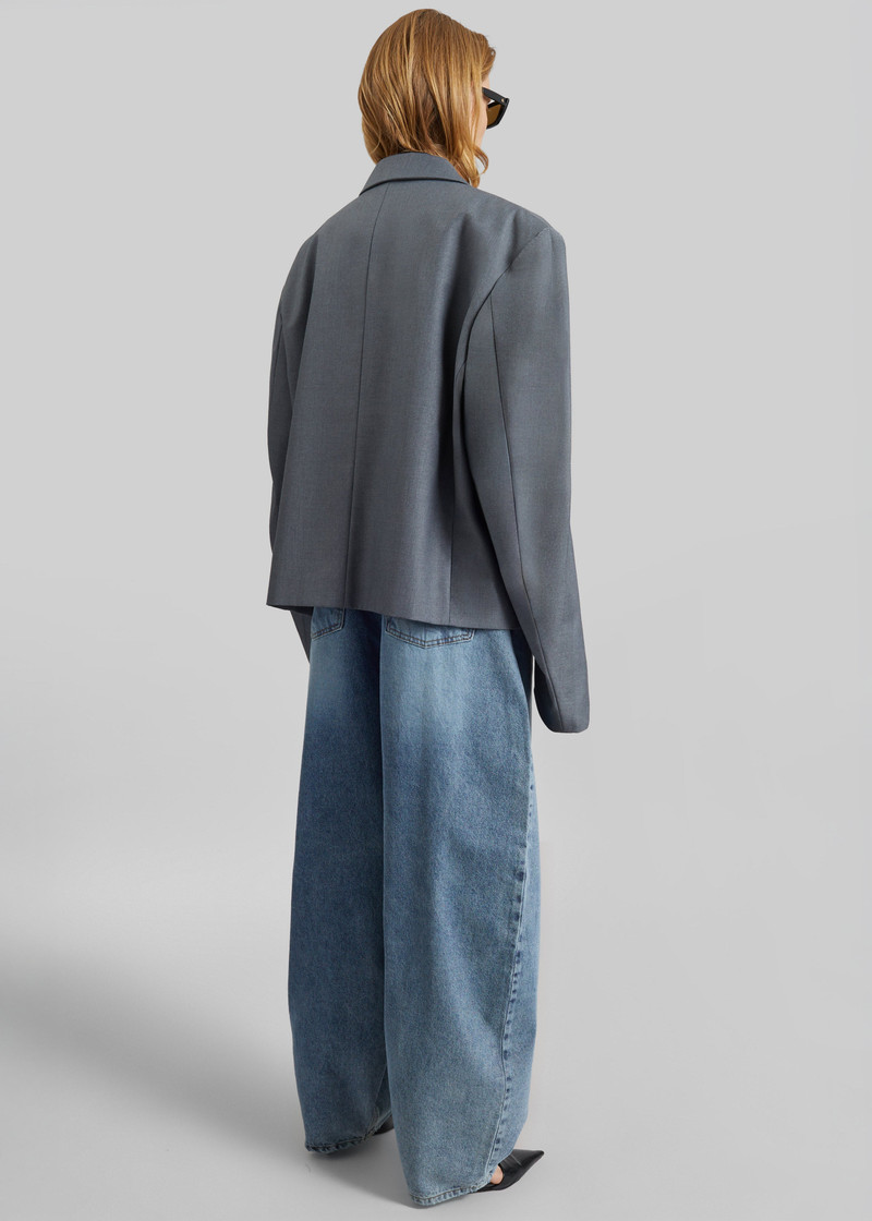 Helna Boxy Cropped Blazer - Grey 8
