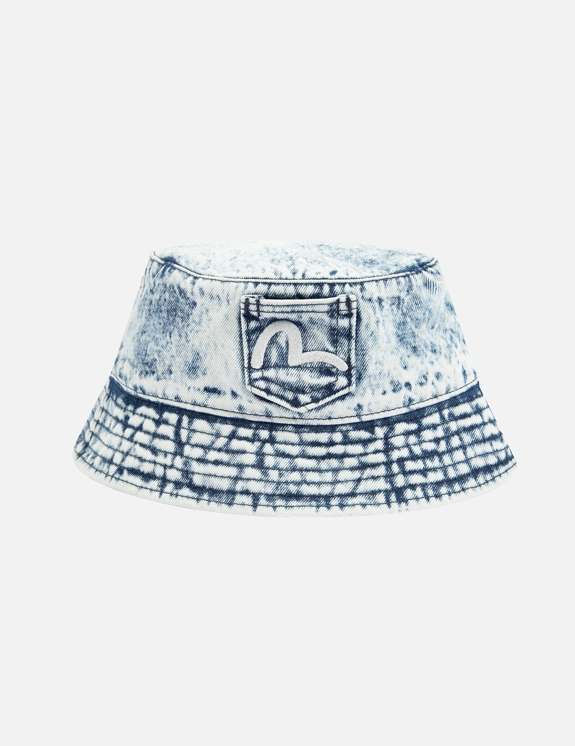 GRAFFITI LOGO EMBROIDERY DENIM BUCKET HAT - 2