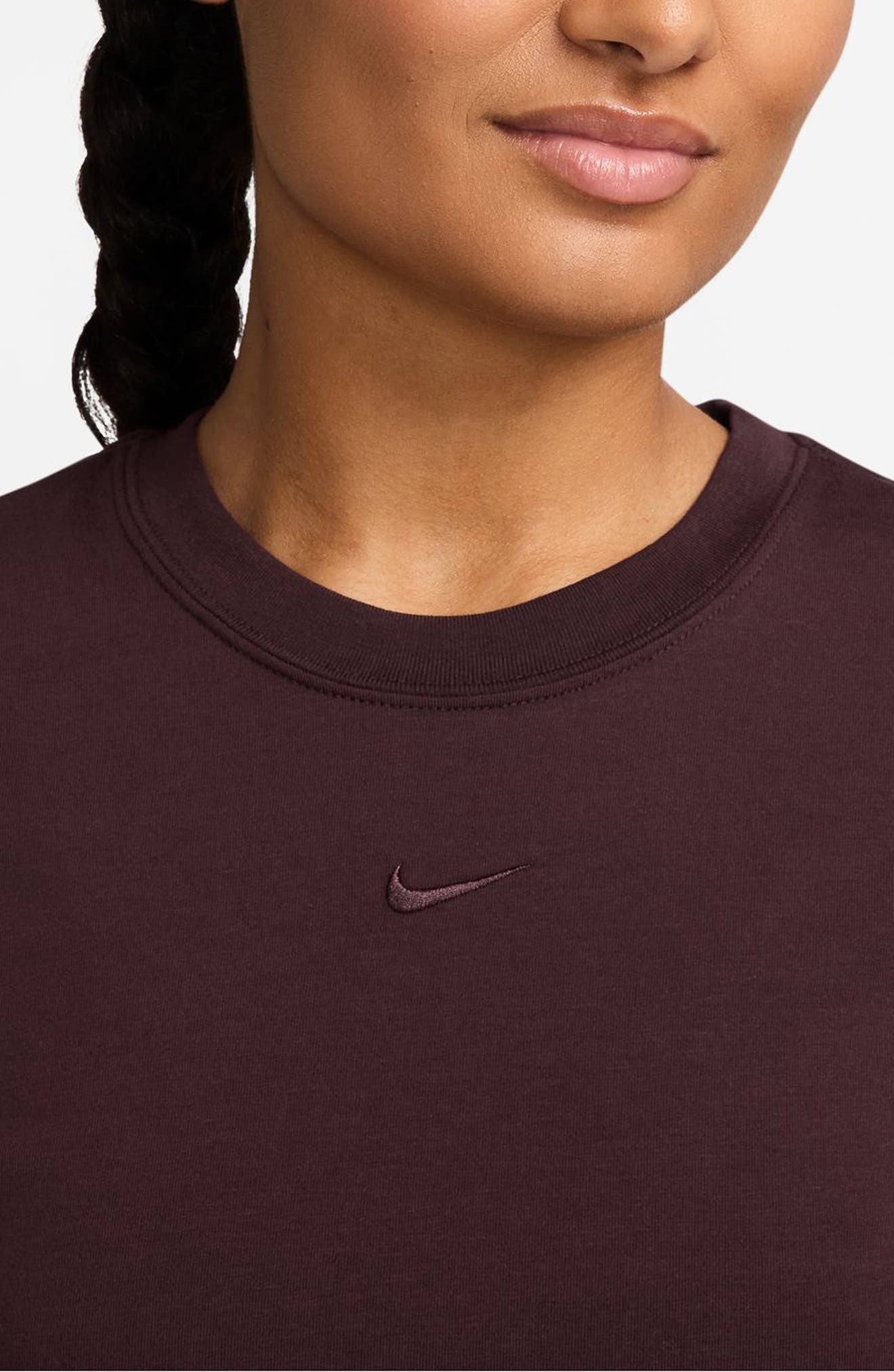 Nike Sportswear Crop T-Shirt in Burgundy Crush at Nordstrom - 3