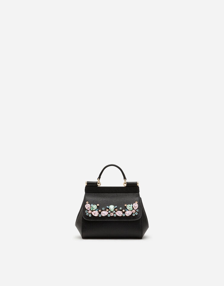 Dauphine calfskin Sicily mini bag with rhinestone embellishement - 1