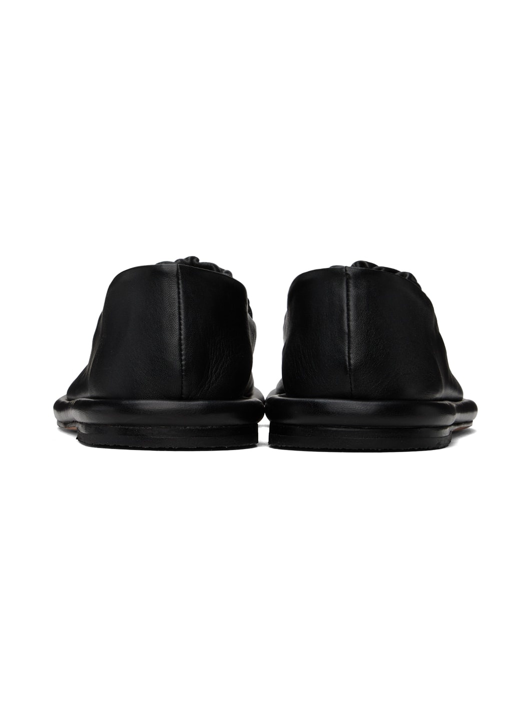 Black Ruche Ballerina Flats - 2