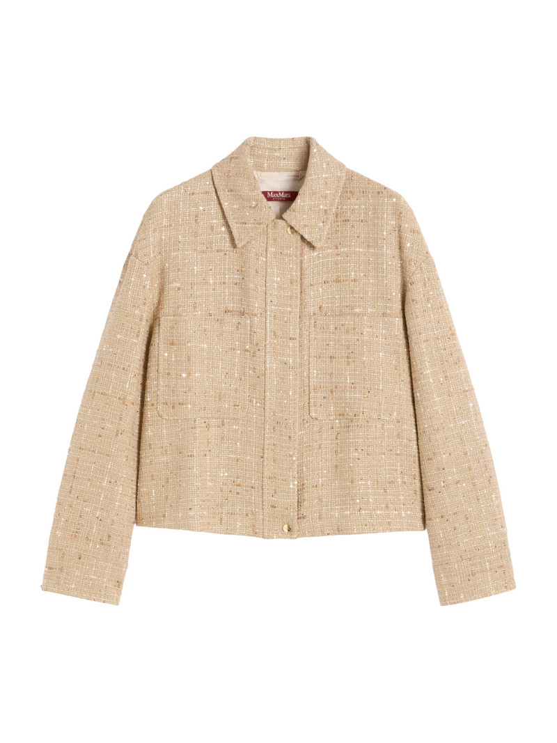 Women's Sequinned Cotton Blend Boxy Jacket - Colonial 1