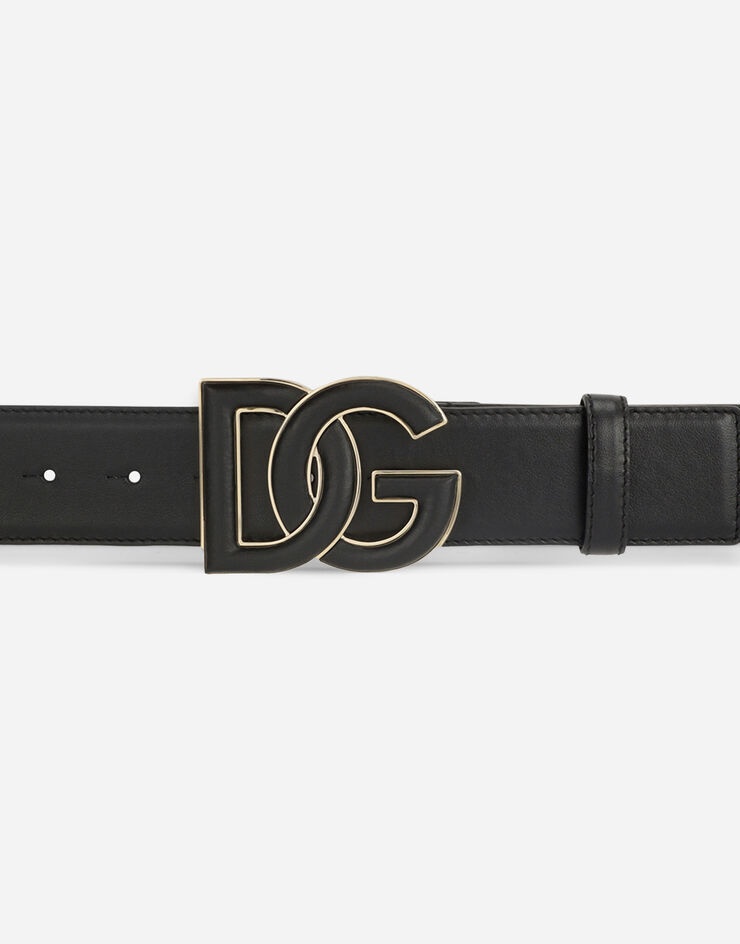 Calfskin belt with DG logo - 2