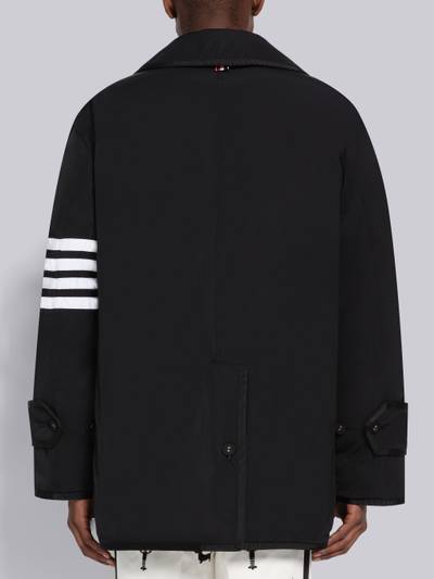 Thom Browne Poly Twill Down Filled 4-Bar Oversized Pea Coat outlook