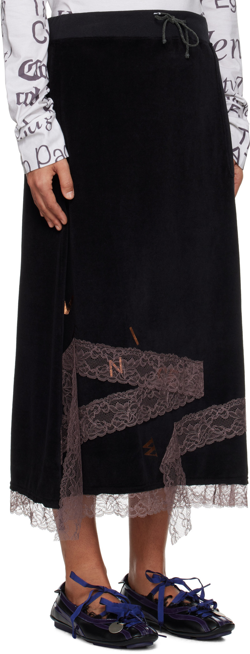 VeniceW Black Roots Midi Skirt outlook
