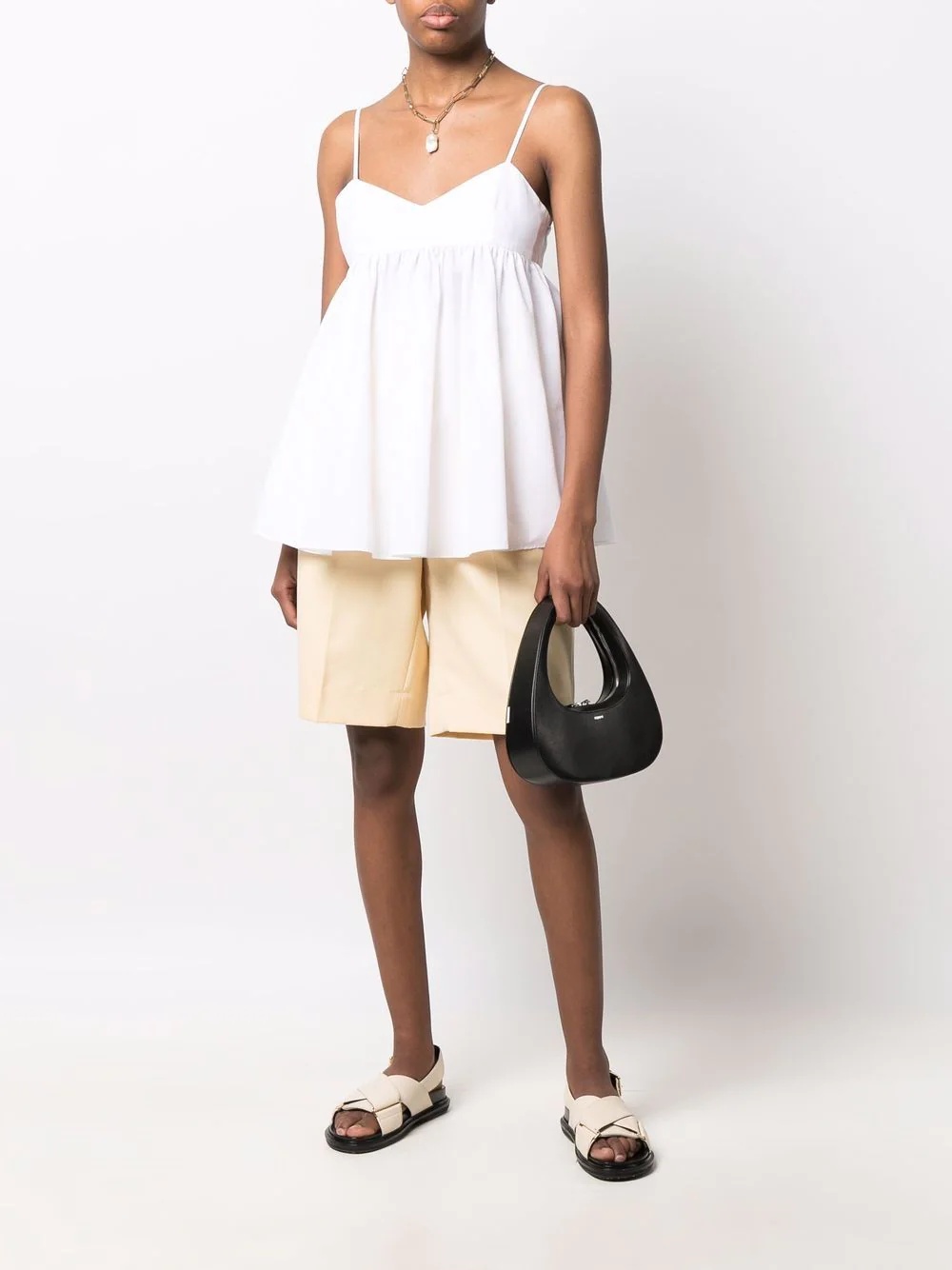 spaghetti-strap peplum top - 2