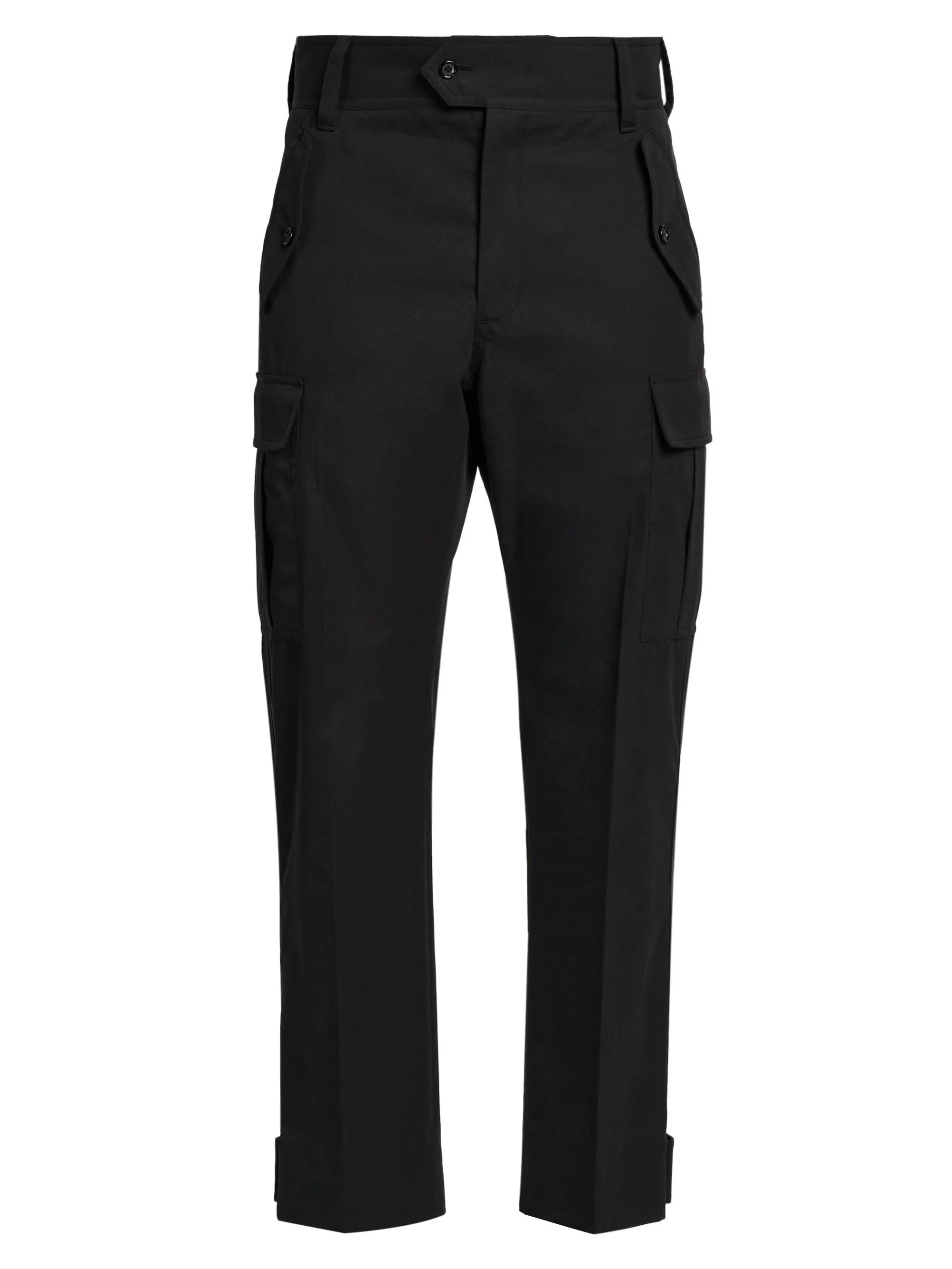 Men's Straight-Leg Cargo Trousers - Black - 1