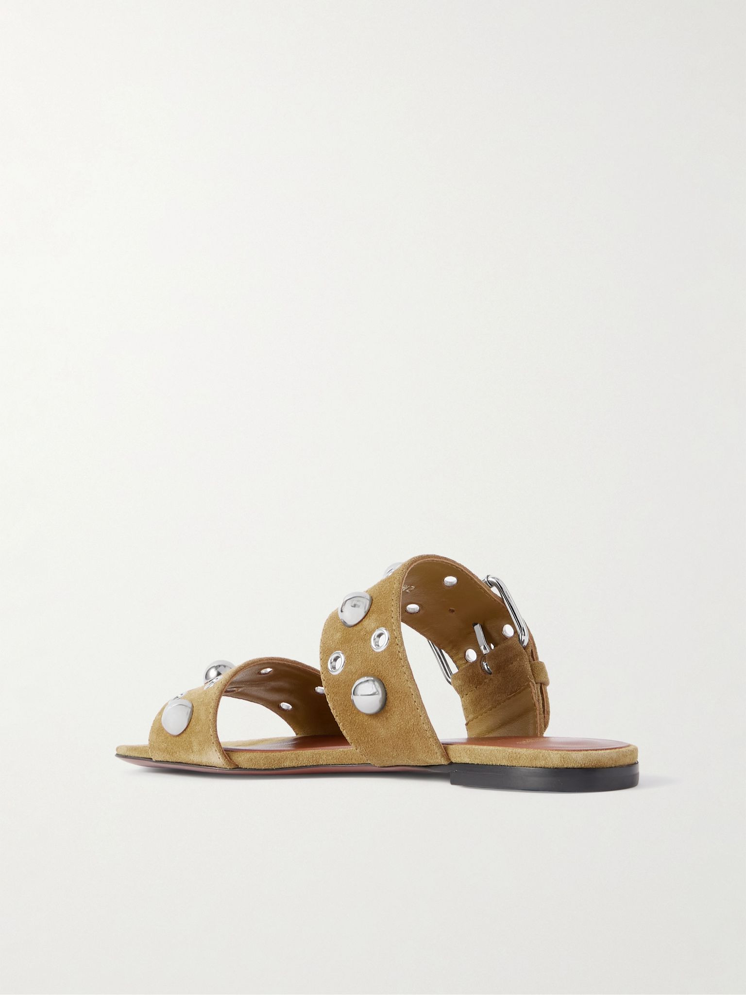 Nellcôte embellished suede slides Tan - 3