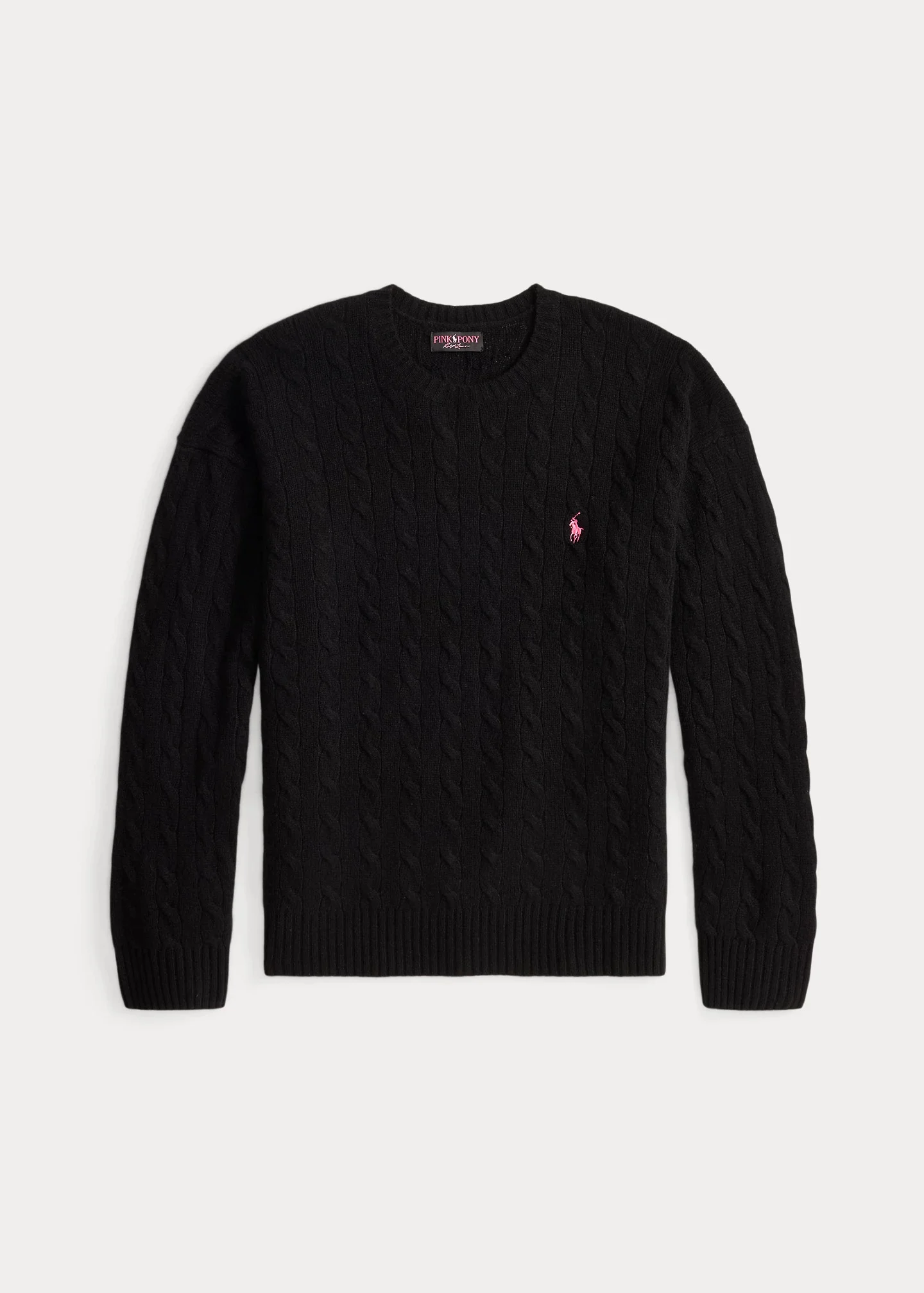 Pink Pony Relaxed Fit Cable-Knit Sweater - 1
