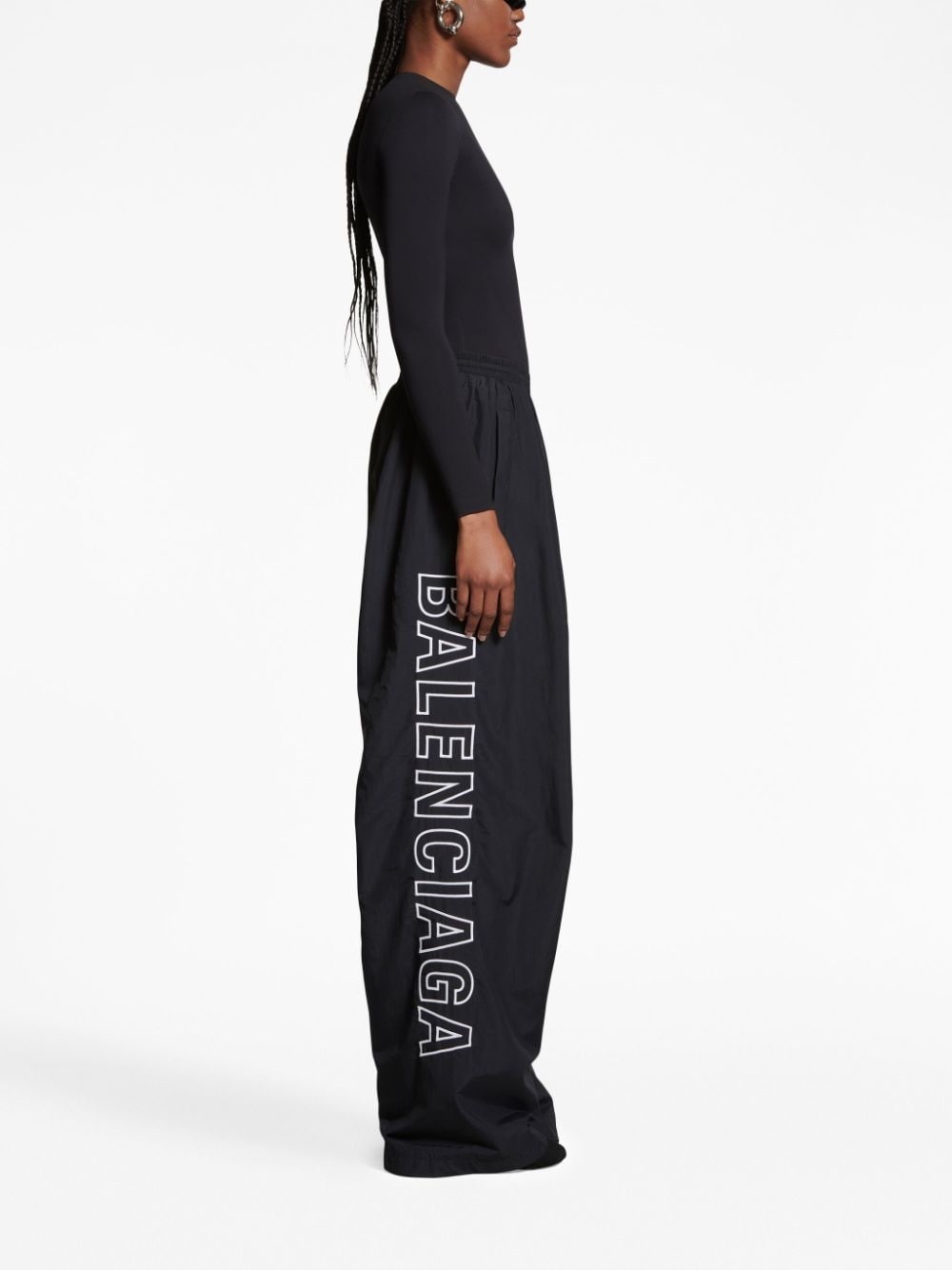 logo-print wide-leg track pants - 3