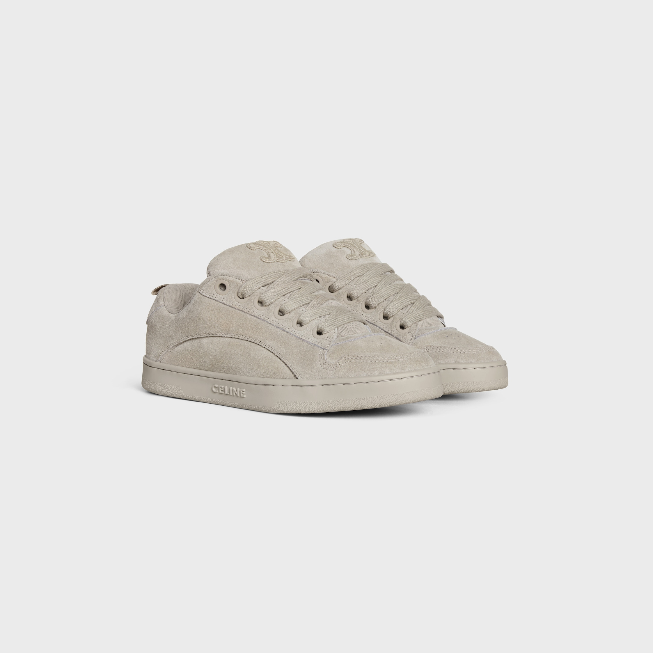 CELINE HUNTINGTON LOW LACE-UP SNEAKER in SUEDE CALFSKIN AND MESH - 2