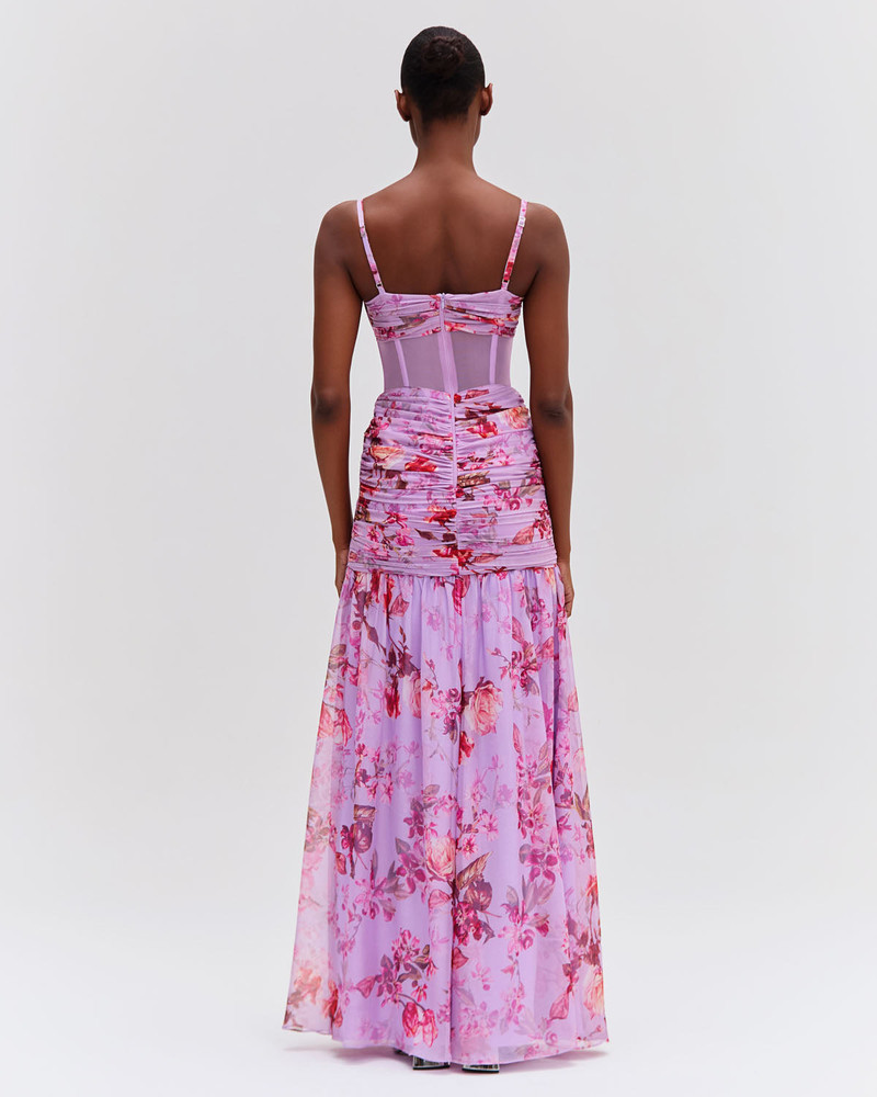 Floral Haze Bustier Maxi Dress 3