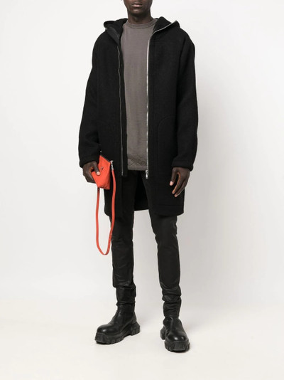 Rick Owens zipped-up hooded coat outlook