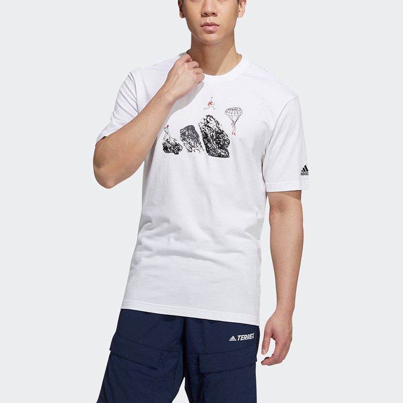 adidas adidas Jump Gfx Ss T Cartoon Pattern Printing Sports Short Sleeve White H20793 outlook