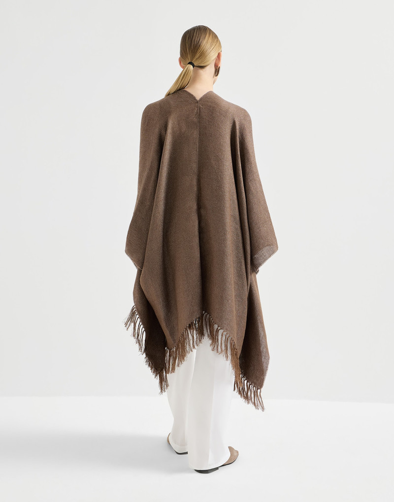 Brunello Cucinelli Sparkling linen cover poncho outlook