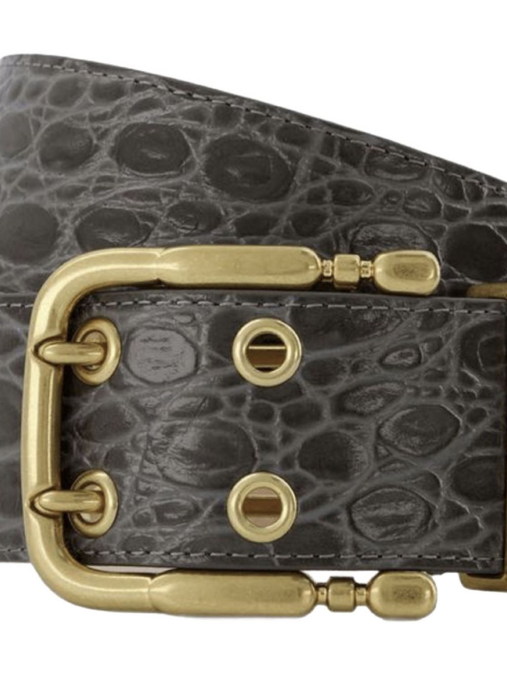Duo croc-embossed buckle belt - 2