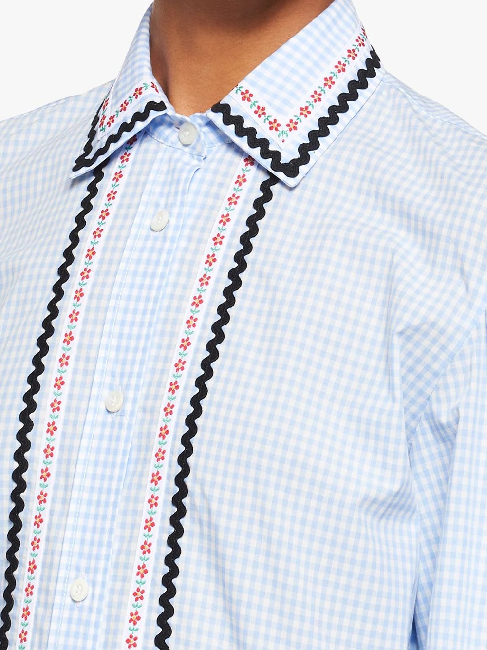 gingham embroidered shirt - 5