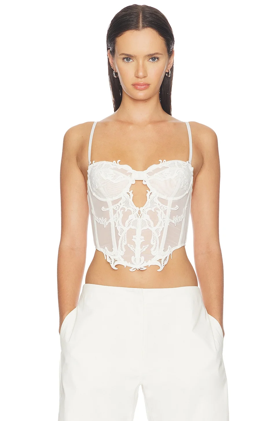 Wing Lace Crop Corset - 1