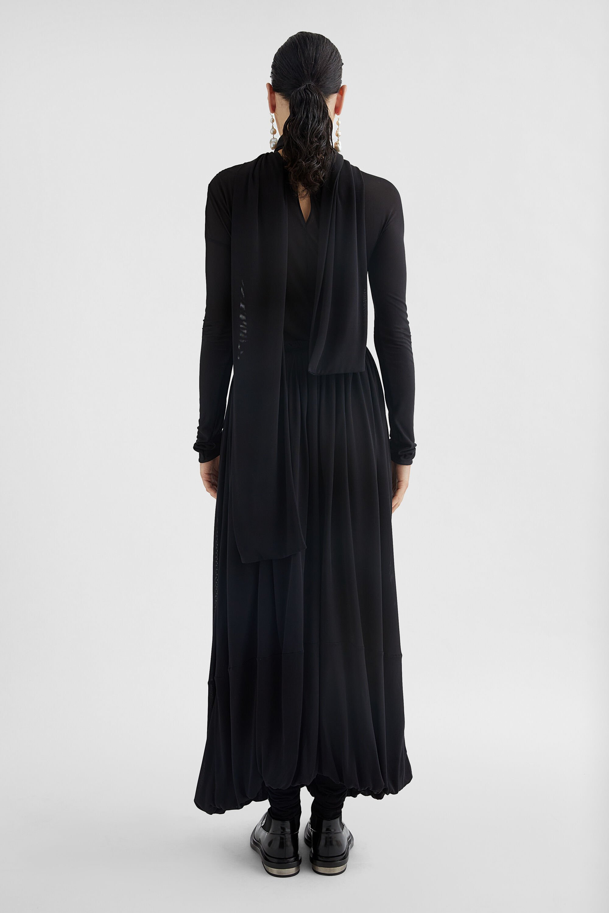 Silk Draped Dress - 5