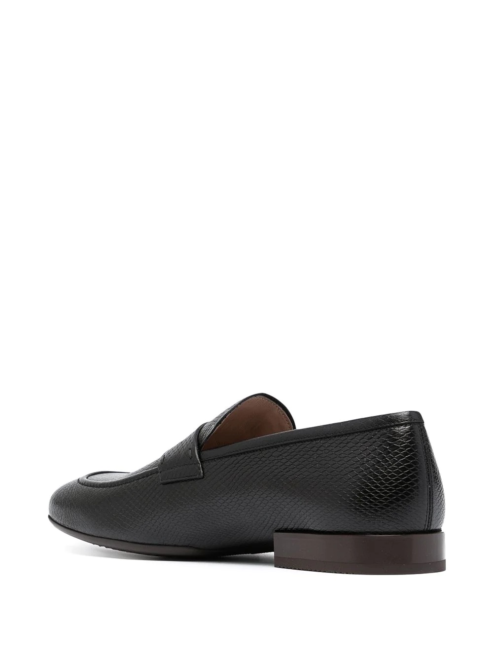 snake-effect leather penny loafers - 3